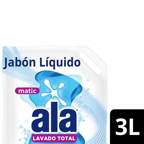 Jabón Líquido Ala Matic Lavado Total 3L