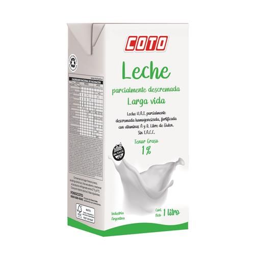 Leche Parcialmente Descremada Coto Larga Vida 1L